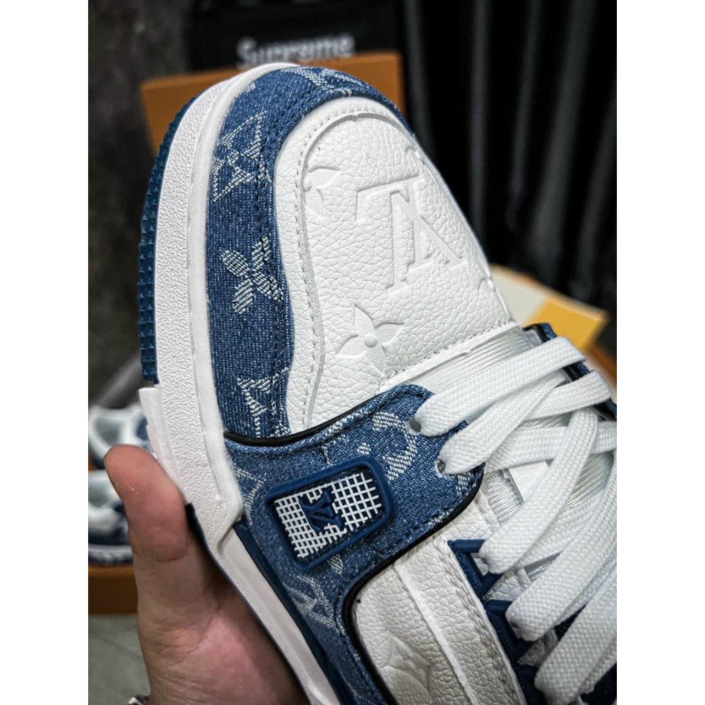 Giày thể thao LV xanh than , lv mẫu mới 2022 full box bill phụ kiện