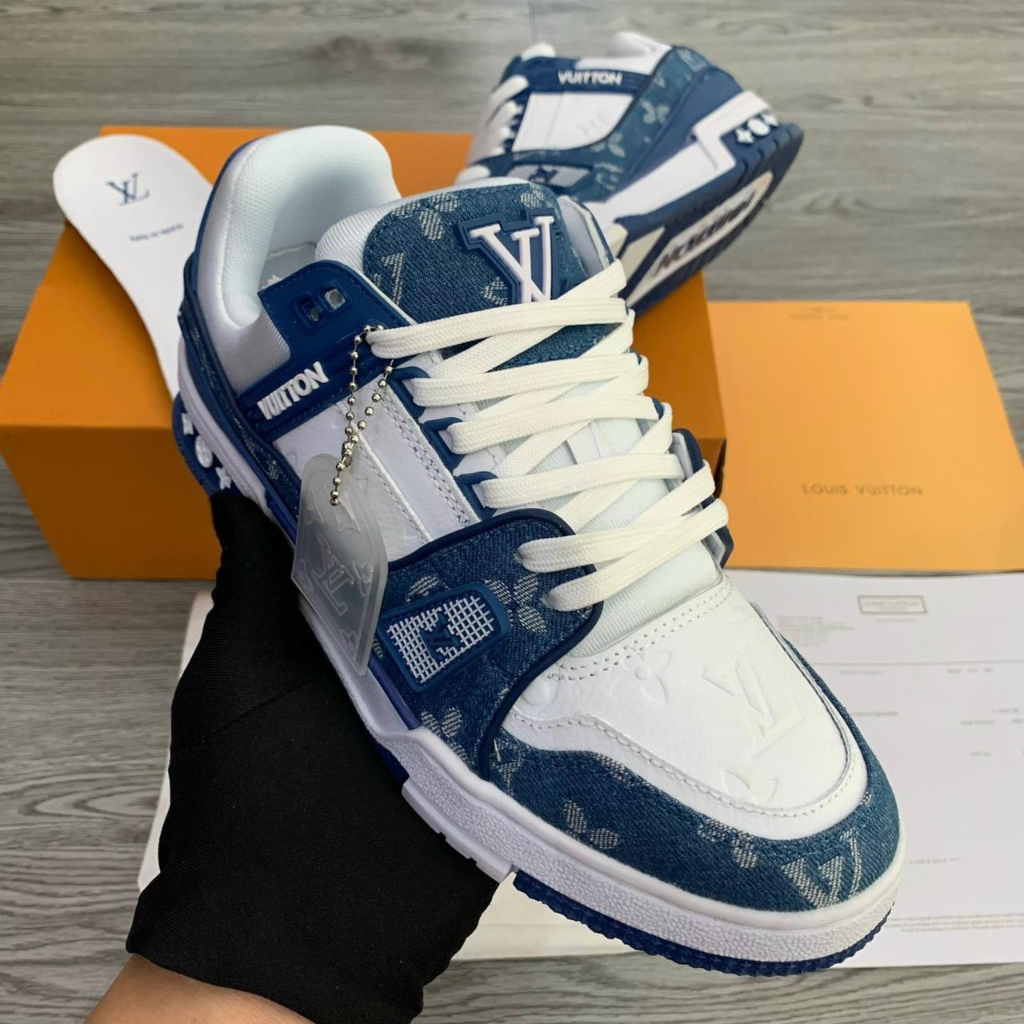Giày thể thao LV xanh than , lv mẫu mới 2022 full box bill phụ kiện