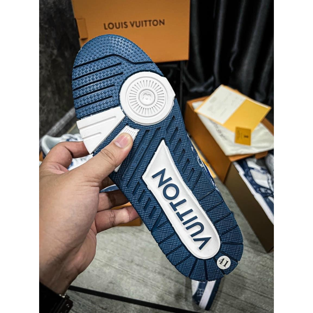 Giày thể thao LV xanh than , lv mẫu mới 2022 full box bill phụ kiện