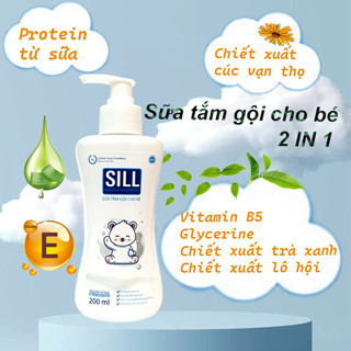 Sữa tắm gội cho bé Sill wash & shampoo giúp làm sạch kháng khuẩn chăm sóc, bảo vệ da tự nhiên cho bé
