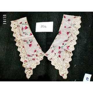 cổ áo voan thêu