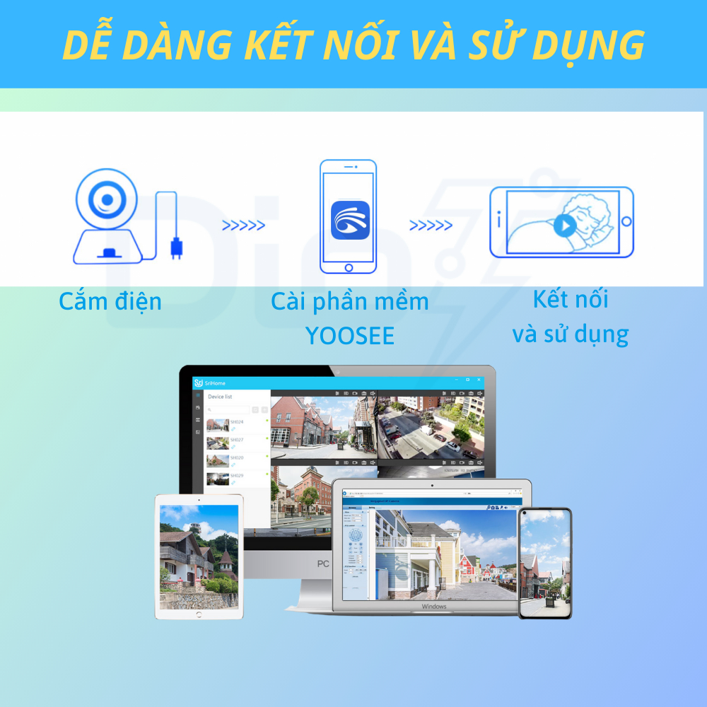 Camera wifi ngoài trời 3mpx siêu nét, chống nước, xoay 360 độ, báo động thông minh