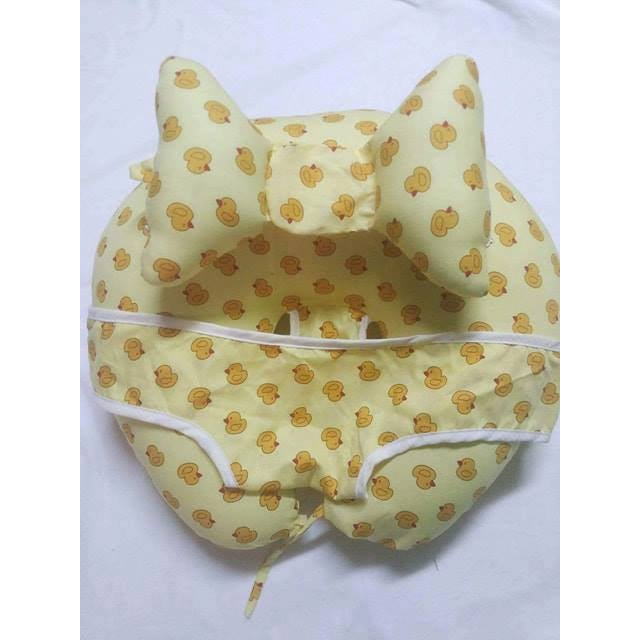 Thanh lý gối chữ C đa năng cho bé bú chống trào ngược, gối mới toanh chưa qua sử dụng COTTON LỤA hàn thoáng mát