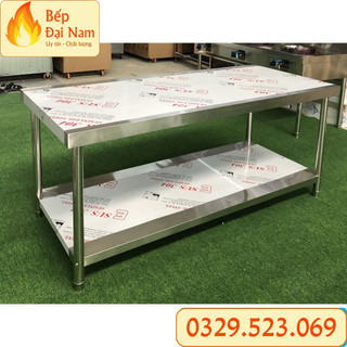 Bàn chặt inox 1m8, bàn cắt rau củ inox siêu dày dặn, chắc chắn