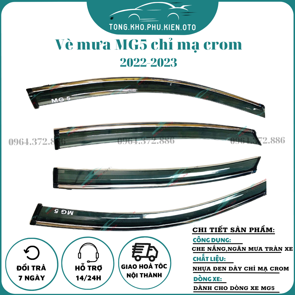 Vè che mưa chỉ mạ xe MG5 đời 2022-2023