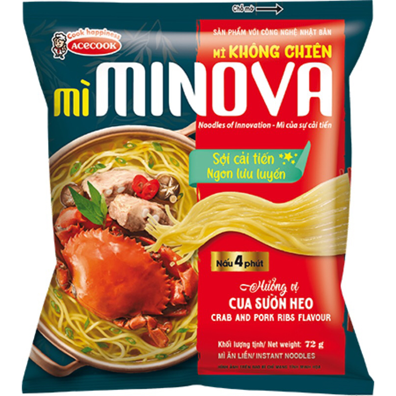Mì không chiên Minova trộn tôm xào lá chanh/ mì nước Của sườn heo