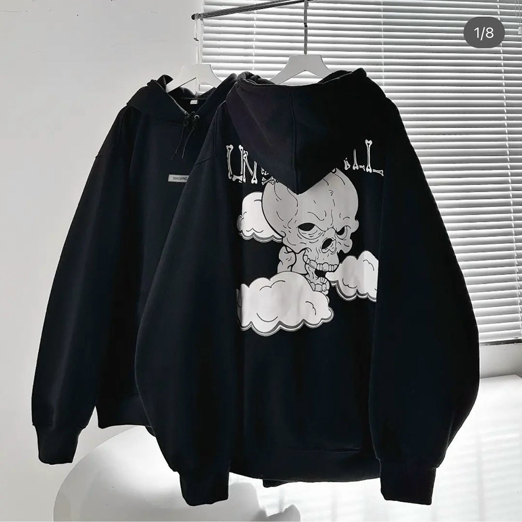 Áo Hoodie Nỉ Ngoại UNOFFCALL Đầu Lâu - Áo Khoác Nỉ nam nữ Unisex (HD380 - Ảnh Thật)