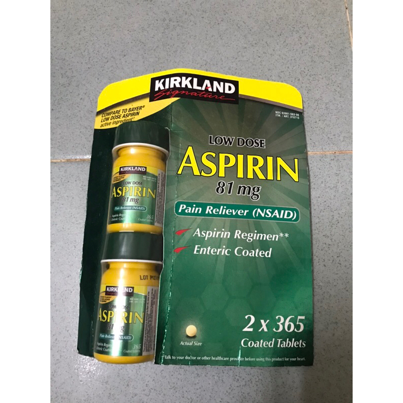 Viên uống chống đông máu giảm đau ASPIRIN KIRKLAND Mỹ 81mg 365v