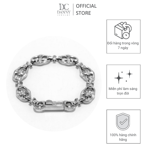Lắc Tay Nam Bạc Thổ Nhĩ Kỳ Danny Jewelry Xi Rhodium Cao Cấp Không Đen II2T0009