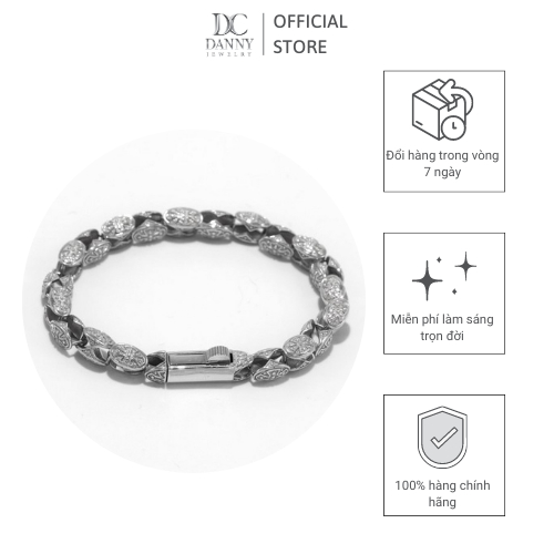 Lắc Tay Nam Bạc Thổ Nhĩ Kỳ Danny Jewelry Xi Rhodium Cao Cấp Không Đen II2T0014