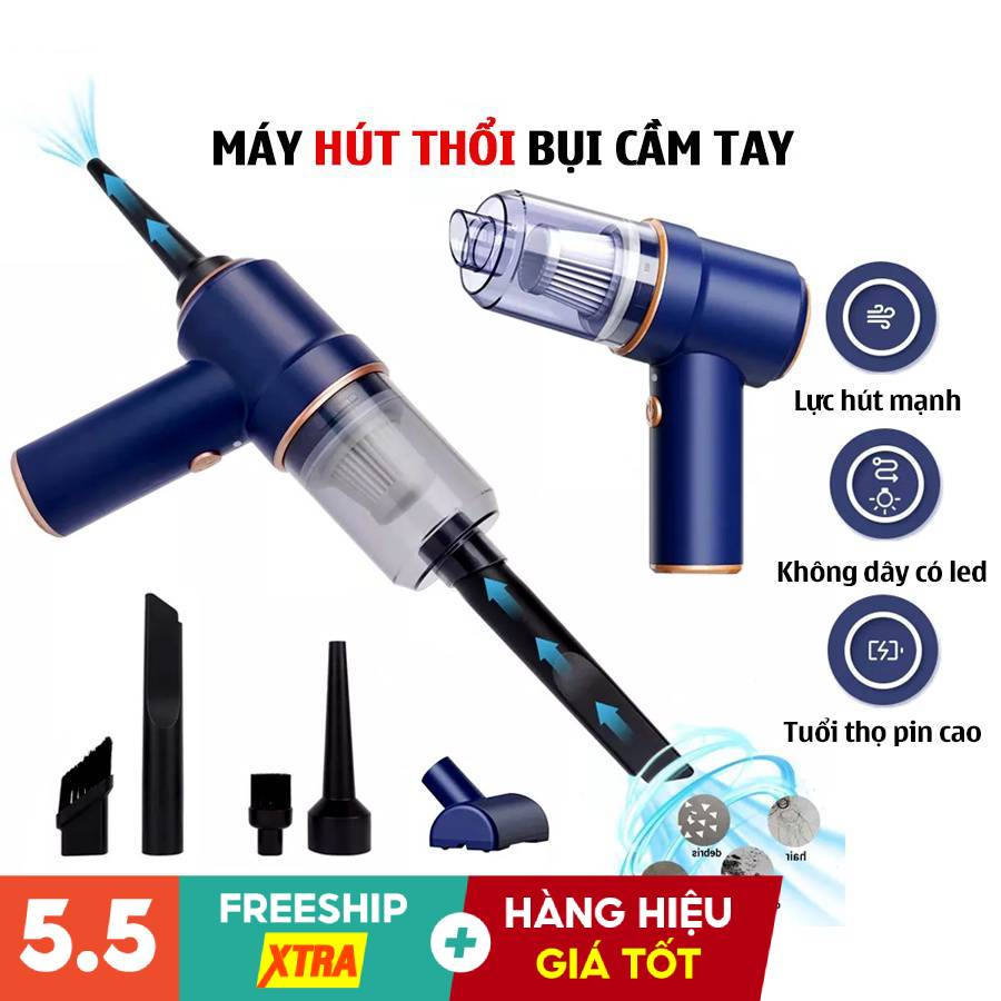 Máy Hút Bụi Xe Hơi Công Suất Lớn Đa Năng Vệ Sinh Các Ngóc Ngách Trong Nhà