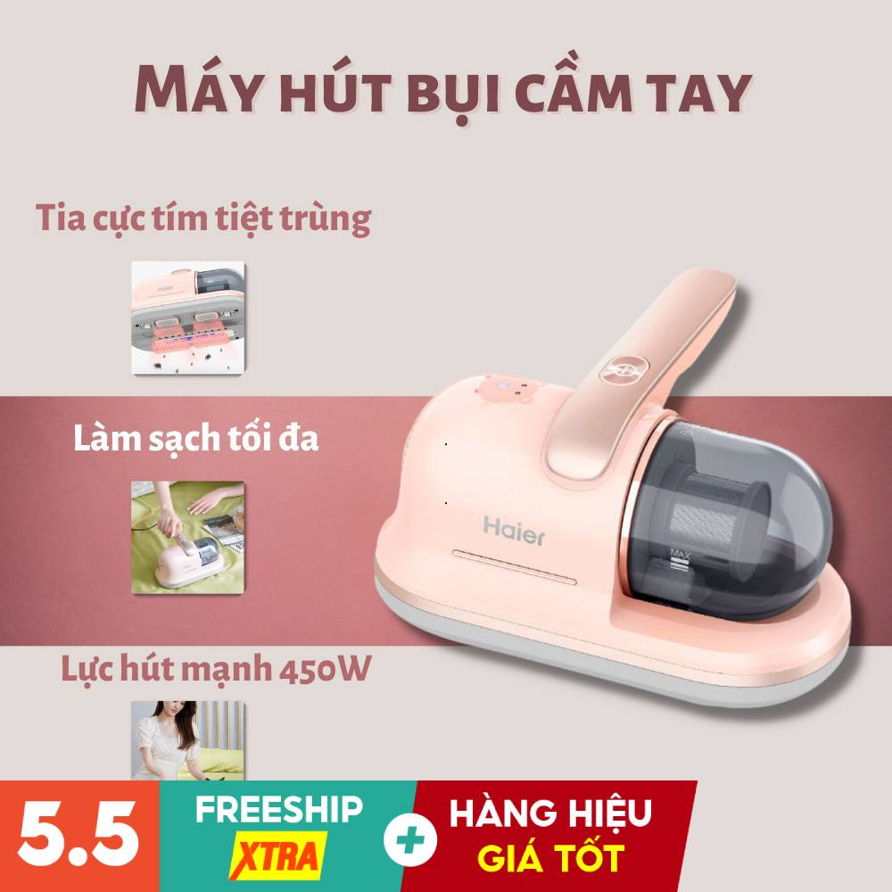 Máy Hút Bụi Cầm Tay Haier Cao Cấp Máy Hút Bụi Giường Nệm Diệt Khuẩn Bằng UV Sạch Bụi Mịn An Toàn