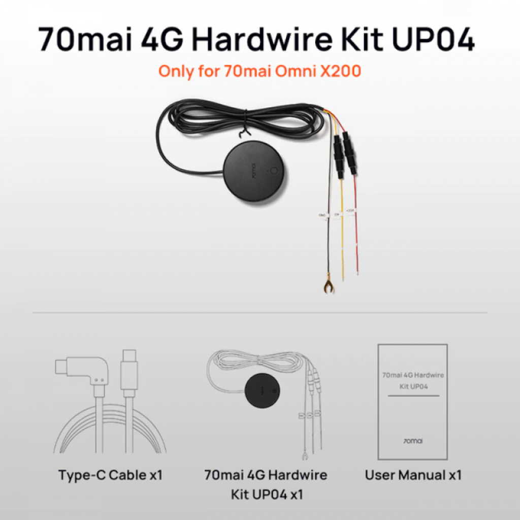 Bộ Kit 4G Cho Camera Hành Trình 70mai OMNI Hardwire Kit UP04 - Bộ Kit Rời Cho Camera Omni 360 Độ x200