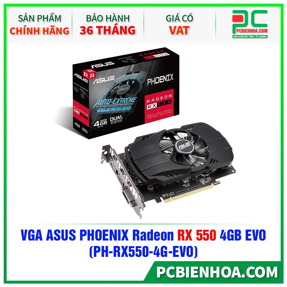 VGA ASUS Phoenix Radeon RX 550 4GB GDDR5 (PH-RX550-4G-EVO)