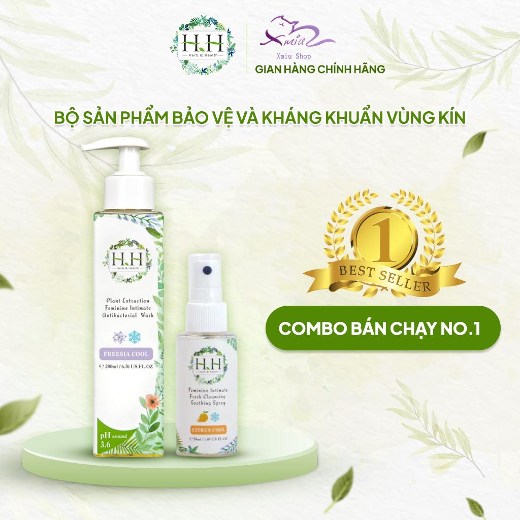 ( 🔥GIẢM GIÁ 15%⚡️) Set 2 sản phẩm bảo vệ, kháng khuẩn】 Dung Dịch Vệ Sinh Phụ Nữ HH + Xịt Phụ Khoa HH