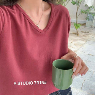Áo phông ngắn tay dáng rộng cổ V trơn phong cách Hàn Quốc S-sunrise, áo thun nữ basic dáng rộng trơn tay ngắn