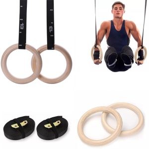 Vòng xà treo Ring Dip,Vòng gỗ Bạch Dương tập street workout gym đa năng chuẩn Quốc Tế