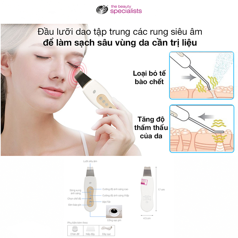 Máy tẩy tế bào chết kết hợp di tinh chất công nghệ siêu âm Utrasonic Facial RIO FASS3