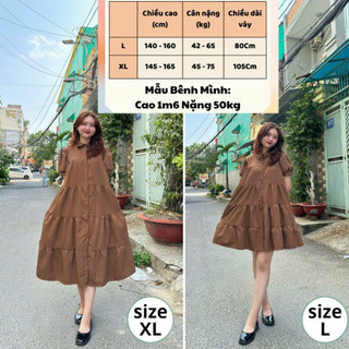 Đầm babydol dài dự tiệc tay phồng kết hợp với đũi sọc xếp ly sơ mi-váy bầu đi làm công ty có 4 màu xanh bơ, hồng, nâu,be