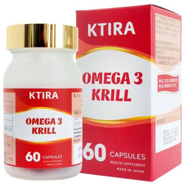 Omega 3 Krill (dầu nhuyễn thể), hỗ trợ cải thiện hoạt động của não bộ, tốt cho tim mạch và chống lão hóa (Hộp 60 viên)