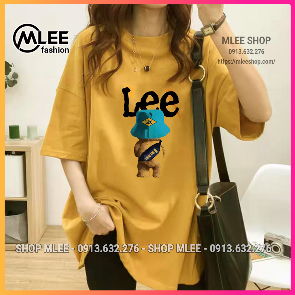 Áo phông bầu thiết kế hình gấu LEE, áo thun bầu mùa hè, MLEE SHOP