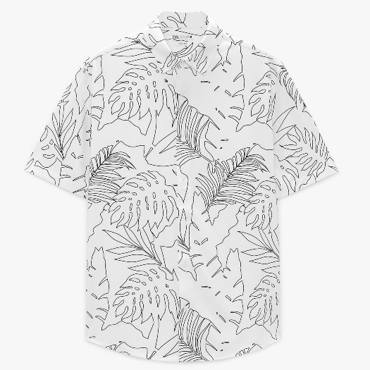 Áo sơ mi ngắn tay Zara authentic PRINTED STRETCH size S