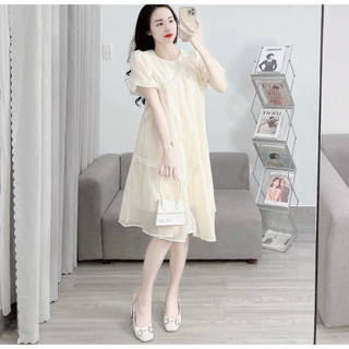 Đầm bigsize dáng babydoll rộng rãi dễ mặc ( Thời trang Vicky G - Anitagreen ) HN0523-D006