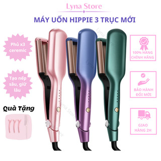 Máy Uốn Xoăn Sóng Hippie 3 Trục Máy Làm Tóc Xoăn Gợn Sóng Nước Dập Xoăn Lượn Sóng 2in1 Hàn Quốc Cao Cấp Mới