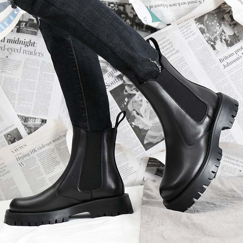 Giày Chunky Chelsea Boots Đế Tăng Chiều Cao SL1113 Bốt StarLord