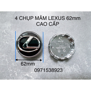 4 chụp mâm lexus 62mm đen viền bạc giá một cái
