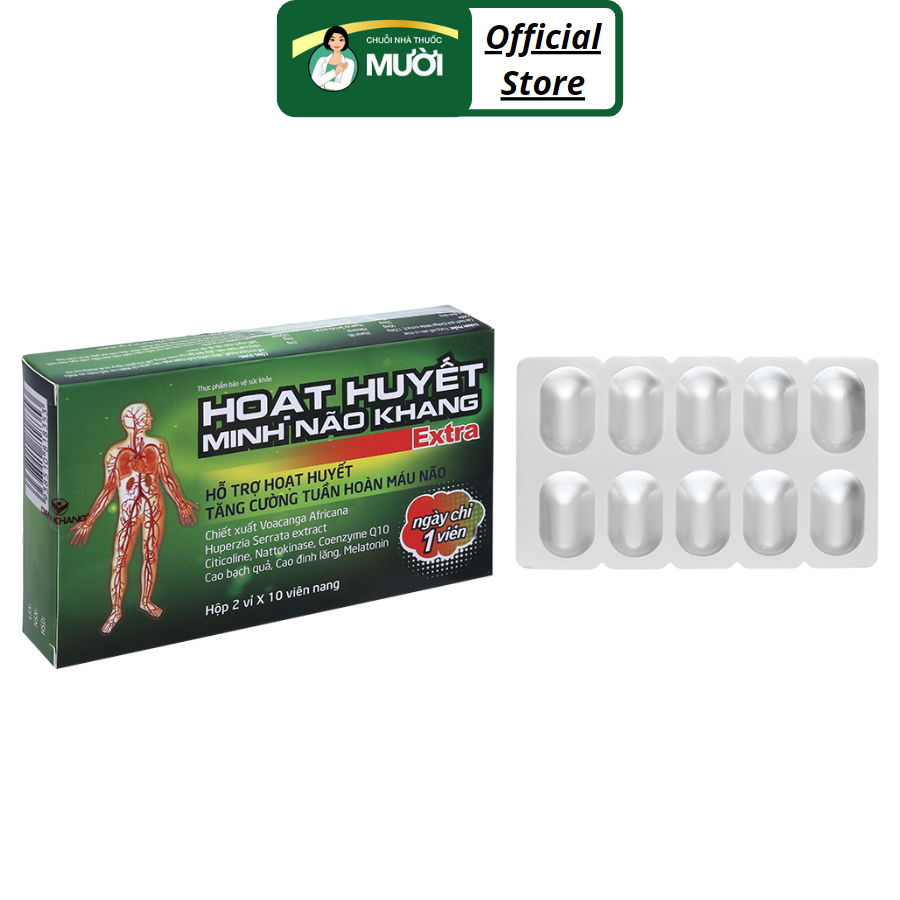 Hoạt Huyết Minh Não Khang / Extra - Viên uống tăng cường tuần hoàn máu não - Dân Khang - Hộp 30 viên