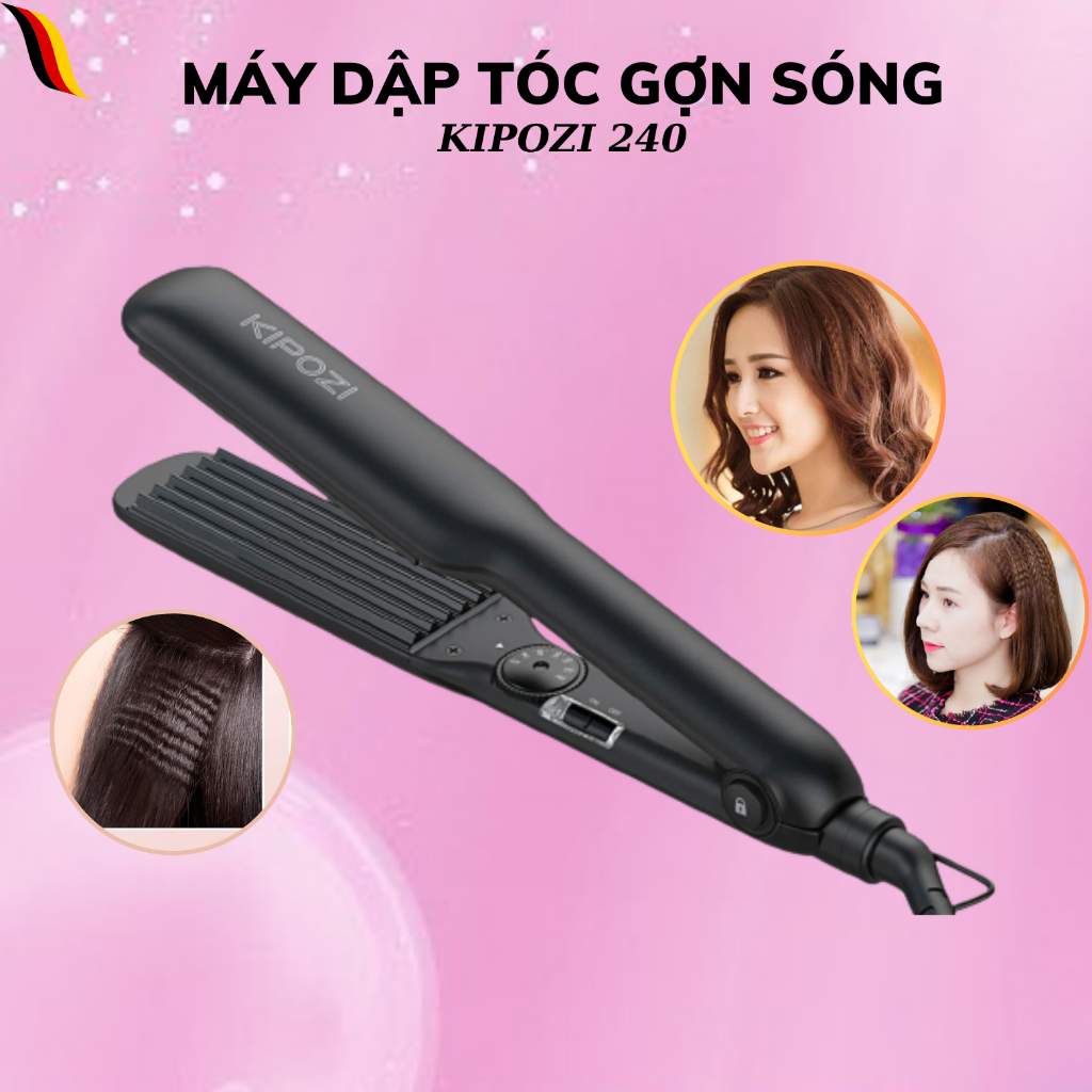 Máy dập tóc gợn sóng KIPOZI máy dập xù ,dập phồng ,dập tạo kiểu gợn sóng ,máy làm nóng nhanh trong 30 giây BH 12 Tháng.