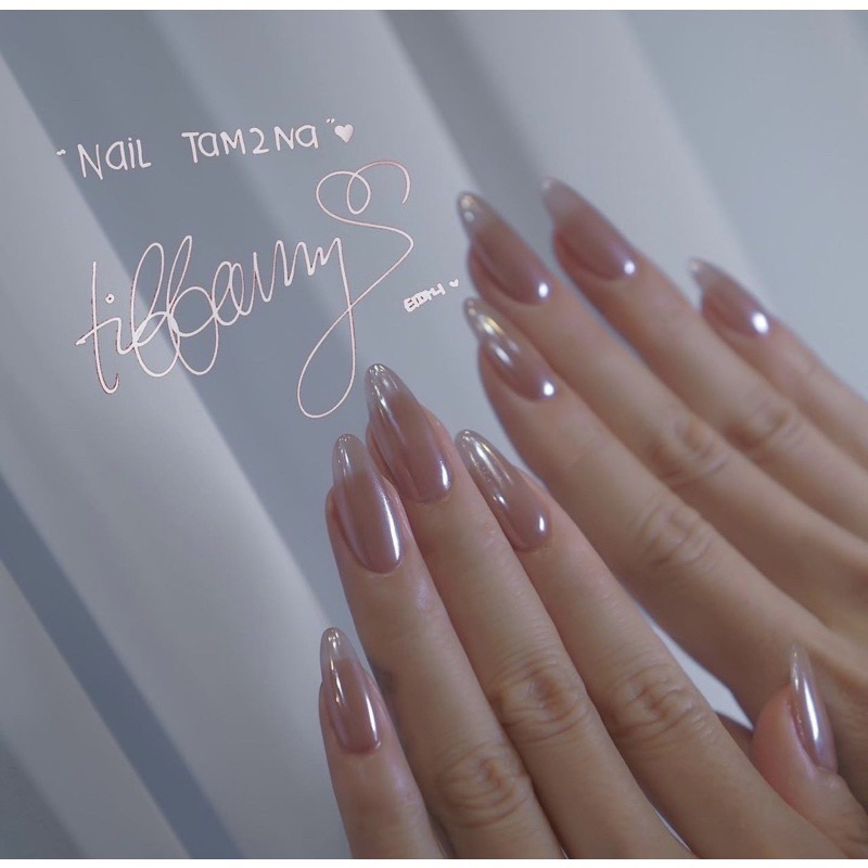 Tráng gương ngoc trai Trắng Bạc siêu đẹp trang trí nail