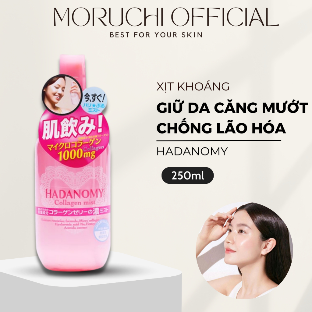 Xịt khoáng Hadanomy Collagen Mist 250ml dưỡng ẩm tăng đàn hồi da hàng Nhật - Moruchi