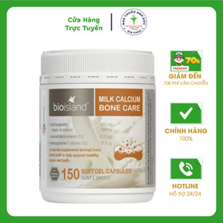 Viên Canxi BioIsland Milk Calcium Bone Care 150 viên D3 K2 chiết xuất sữa cho xương chắc khoẻ - Nhà Thuốc Anh Đức