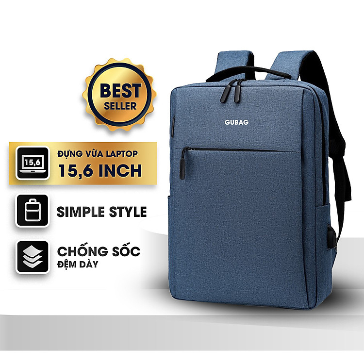 Balo laptop 14 inch, 15.6 inch nam nữ chính hãng Gu Bag đi làm tiện lợi GB-BL38