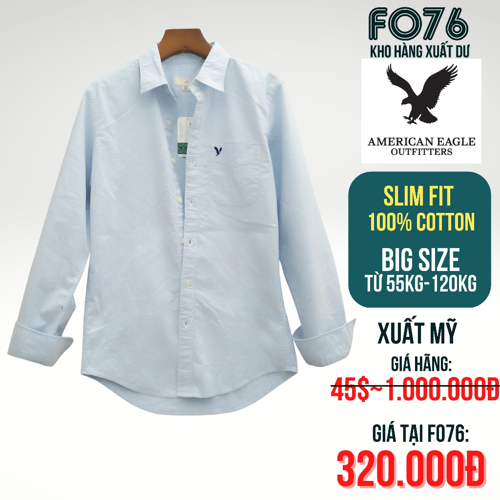 Áo Sơ Mi Nam Dài Tay Oxford American Egle xuất Mỹ