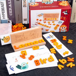 Set đồ chơi gỗ học từ sáng tạo cho bé tiền tiểu học kèm flashcard