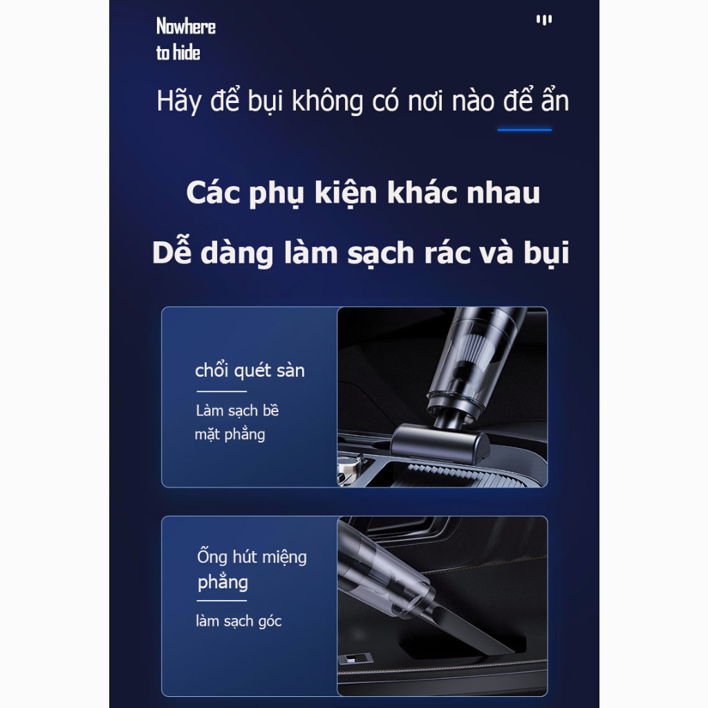 Máy hút bụi cầm tay đa năng 4 IN 1, ba phần tử lọc，Hút lớn 10000Pa,máy hút bụi oto, hút bụi gia đình công suất l