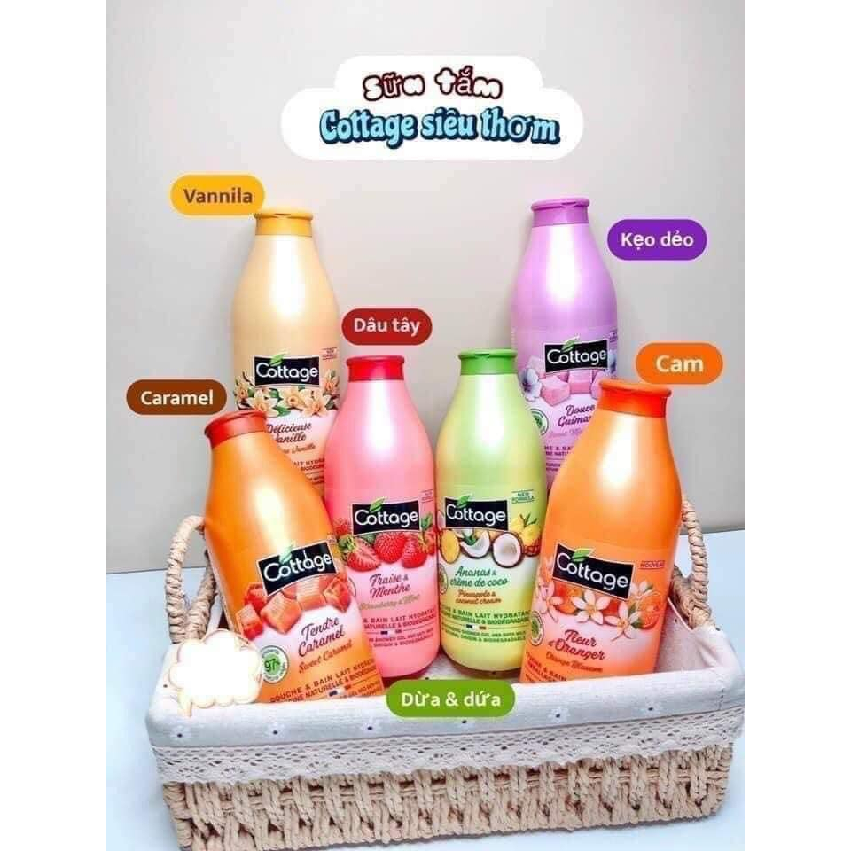 Sữa tắm Cottage chính hãng của Pháp 750ml (nhiều mùi lựa chọn)