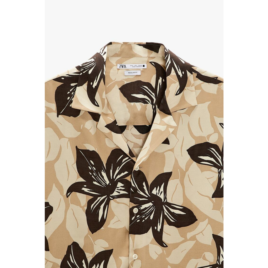 Áo sơ mi ngắn tay Zara authentic PRINTED size M