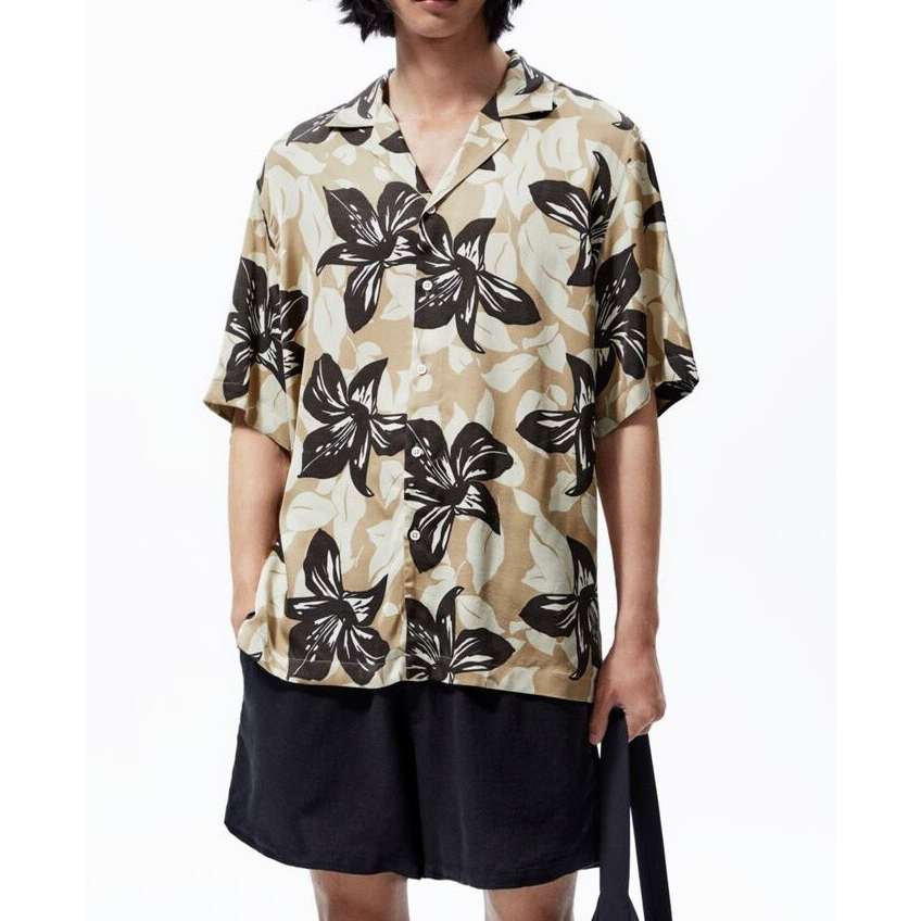 Áo sơ mi ngắn tay Zara authentic PRINTED size M