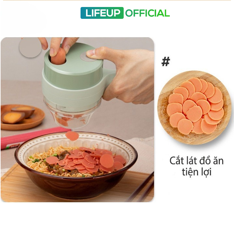 Máy xay cắt lát tỏi ớt rau củ thực phẩm đa năng mini cầm tay thái lát cao cấp nhiều cấp độ
