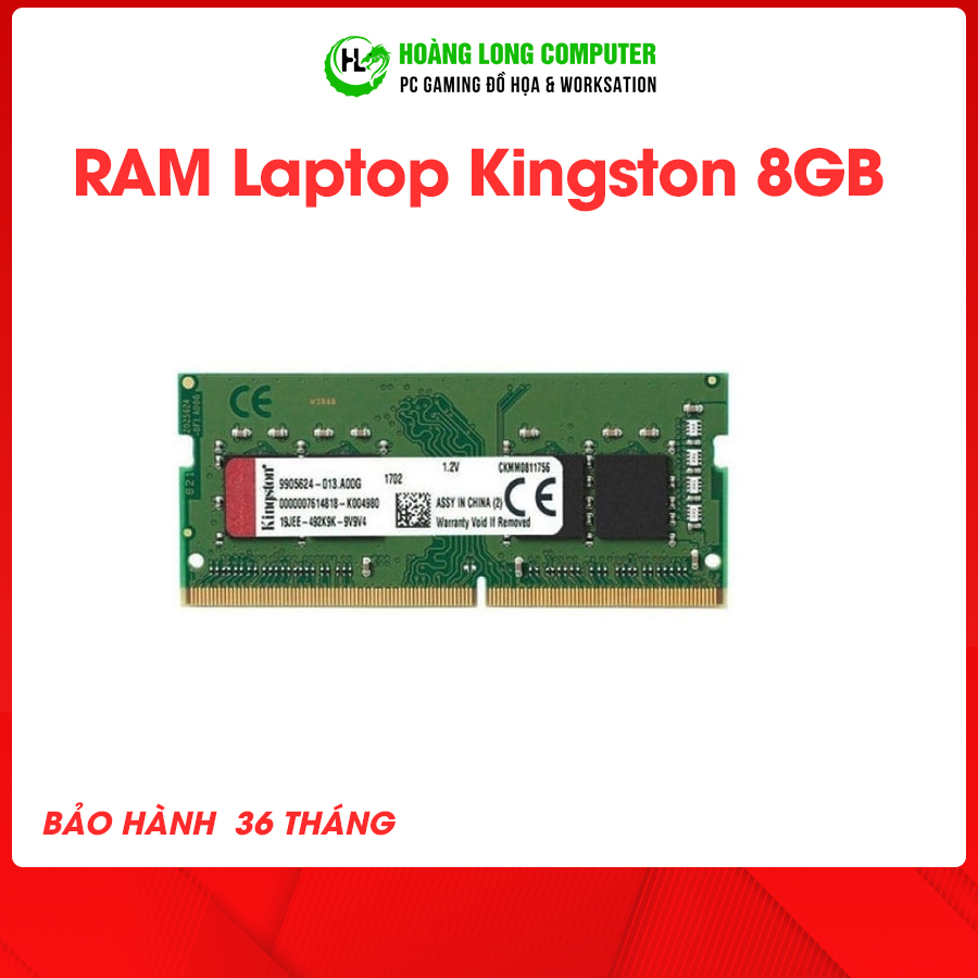 Ram Laptop Kingston 8GB DDR3 1600MHz 1.5V - Bảo hành 36 tháng Hoàng Long Computer