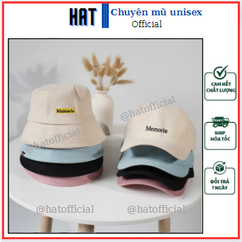 Nón cặp nam nữ, mũ đôi đi biển thêu chữ Memorie cực đẹp, có 4 màu, chất vải nhung mịn, form unisex MĐ02 - HAT Style