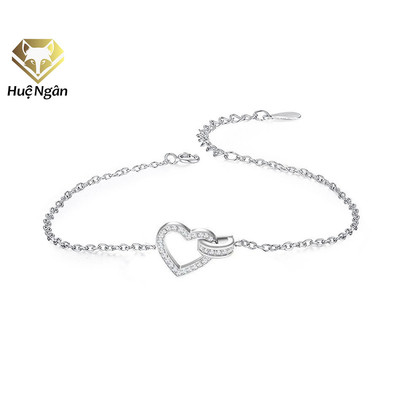 Lắc tay bạc 925 Huệ Ngân - Tim xinh đính đá RYB140101