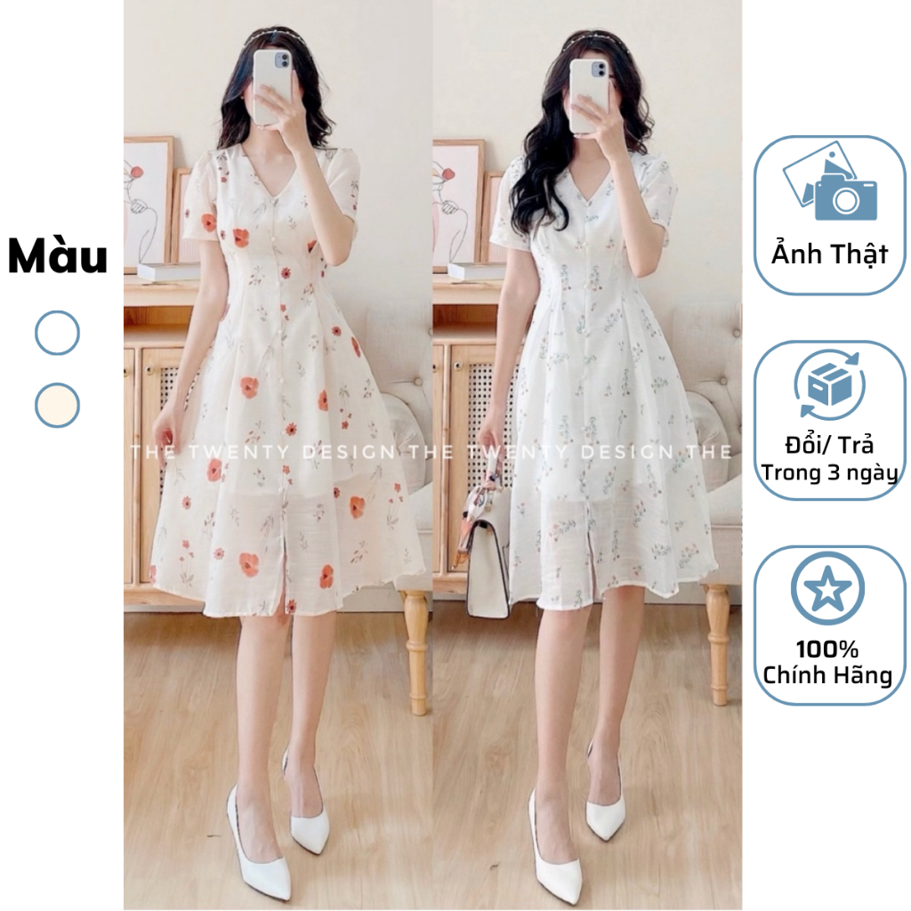 Váy hoa Rosie/ Leavychất liệu vải tơ cao cấp
