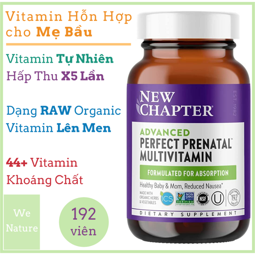 Vitamin Khoáng Chất Cho Mẹ Bầu 192 Viên - Folate D3 K2 - Naturelo - Garden Of Life - Prenatal - Mykind Organic