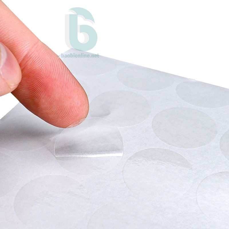 TEM DÁN NIÊM PHONG SẢN PHẨM HÌNH TRÒN TRONG SUỐT | TEM DÁN NIÊM PHONG KHÔNG IN NHIỀU KÍCH THƯỚC - BAOBIONLINE