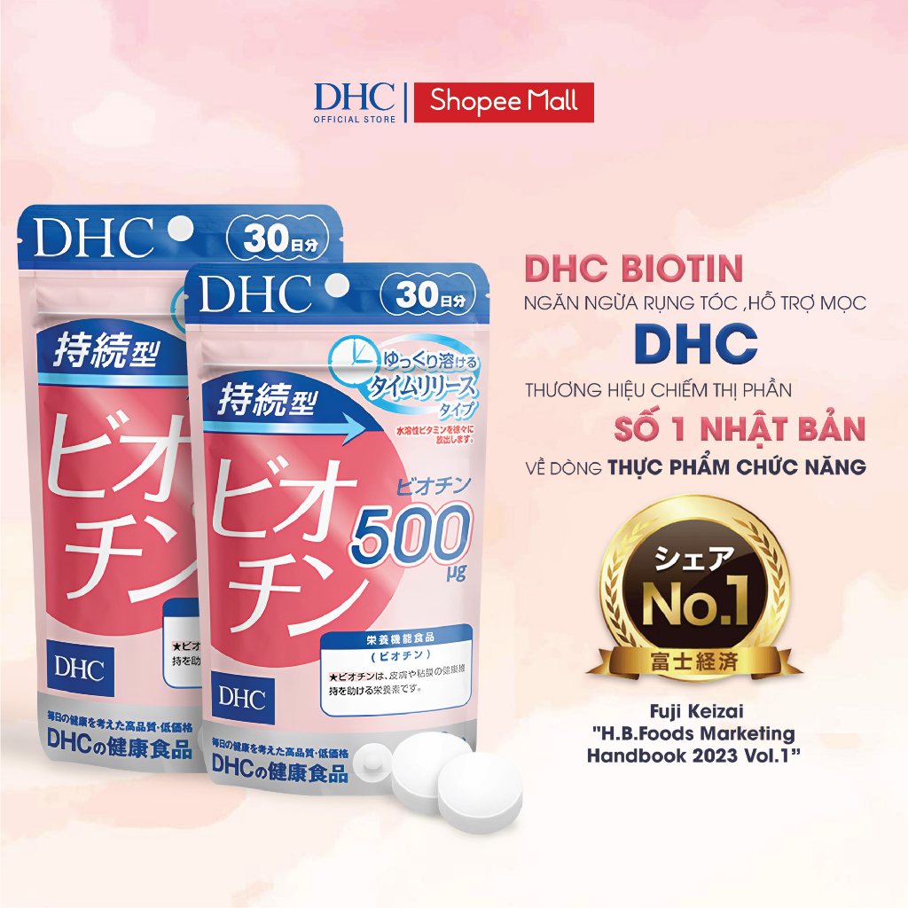Viên uống mọc tóc Biotin DHC 30 ngày hỗ trợ làm đẹp tóc và móng